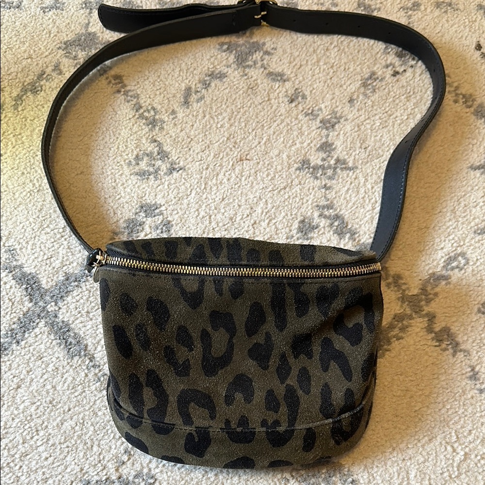 Clare V Fanny Pack in Army Pablo Cat Suede (rare) GUC